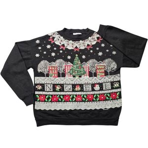 Vintage 1990s Turtle Bay Christmas Sweatshirt Crewneck Noel Xmas Graphic Size XL